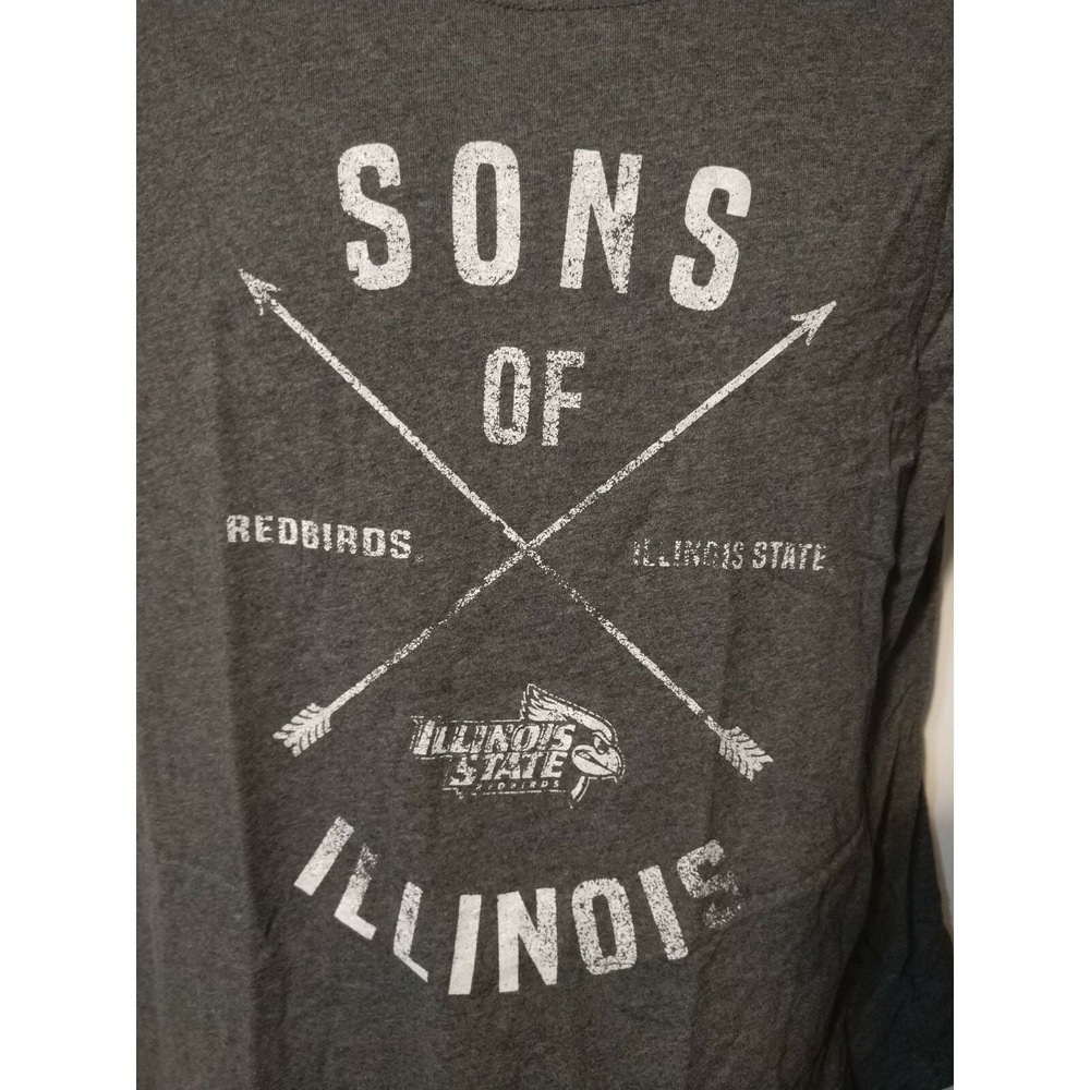 Alma Mater Illinois State Redbirds Sons of Illinois Grey Graphic T-Shirt Mens LG